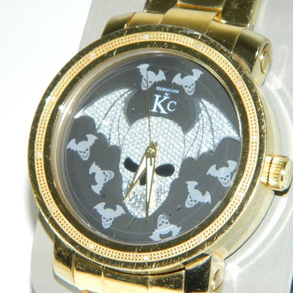 Techno.com by KC Rare Unique 2015 Men's Watch with Diamond Bat Skull Head - Picture 6 of 15